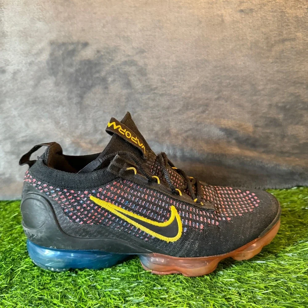Nike‎ Air Vapormax 2021 FK Kids Sneakers Black Yellow DV2198-001 Youth Size 6Y